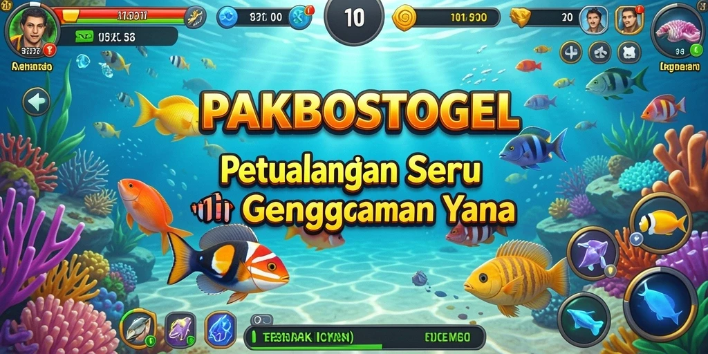 Screenshot dari gameplay PAKBOSTOGEL yang menampilkan aksi seru menembak ikan.