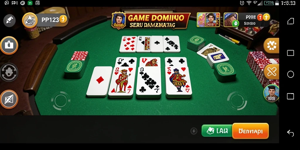 Tangkapan layar permainan Domino PP123 menunjukkan aksi seru dan kompetitif.