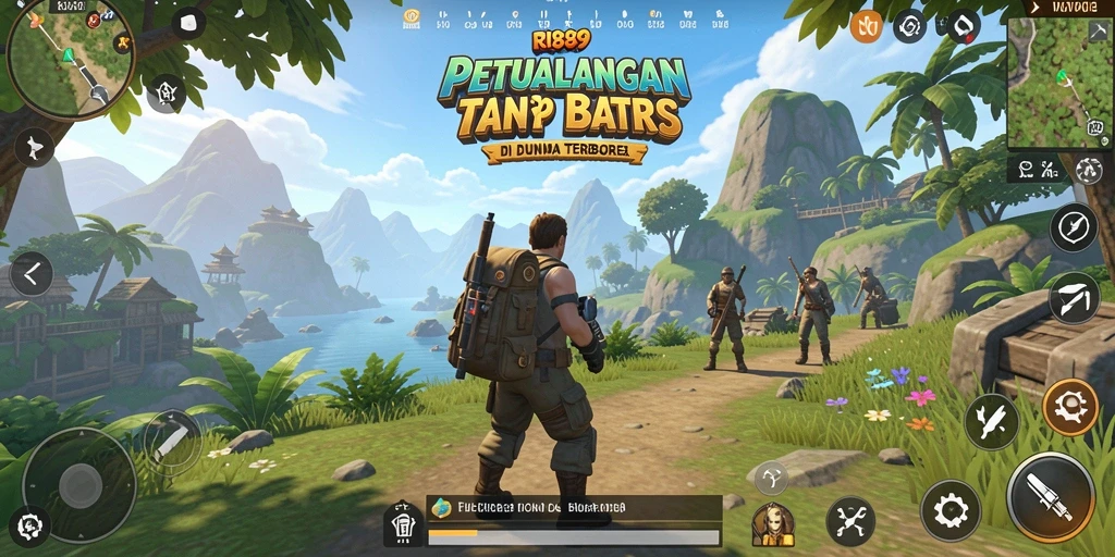 Screenshot gameplay RI889 yang menampilkan eksplorasi dunia terbuka.