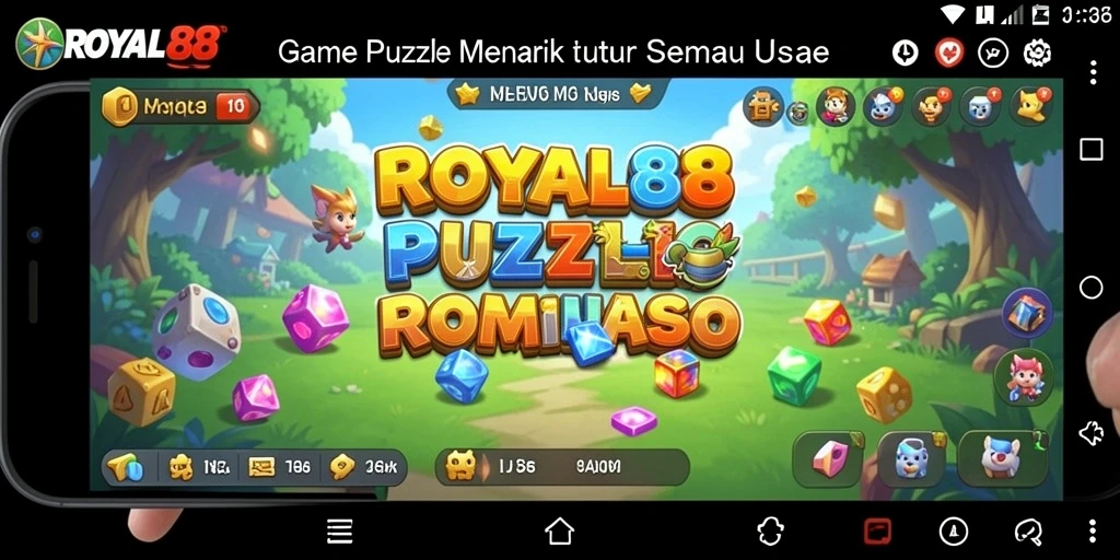 Tampilan menarik dari gameplay Puzzle ROYAL88 yang menantang.